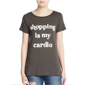 Wildfox Shopping Addict Fun Graphic Tee XS